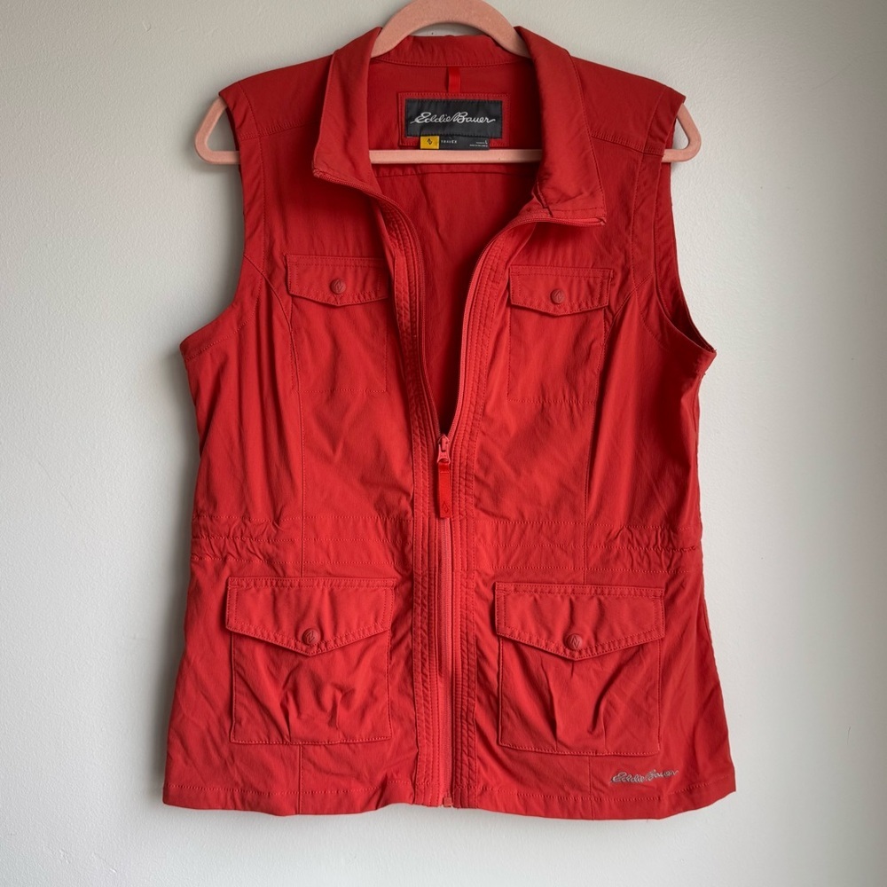 Eddie Bauer Women's Travex Vibrant Orange Utility Vest In Size L